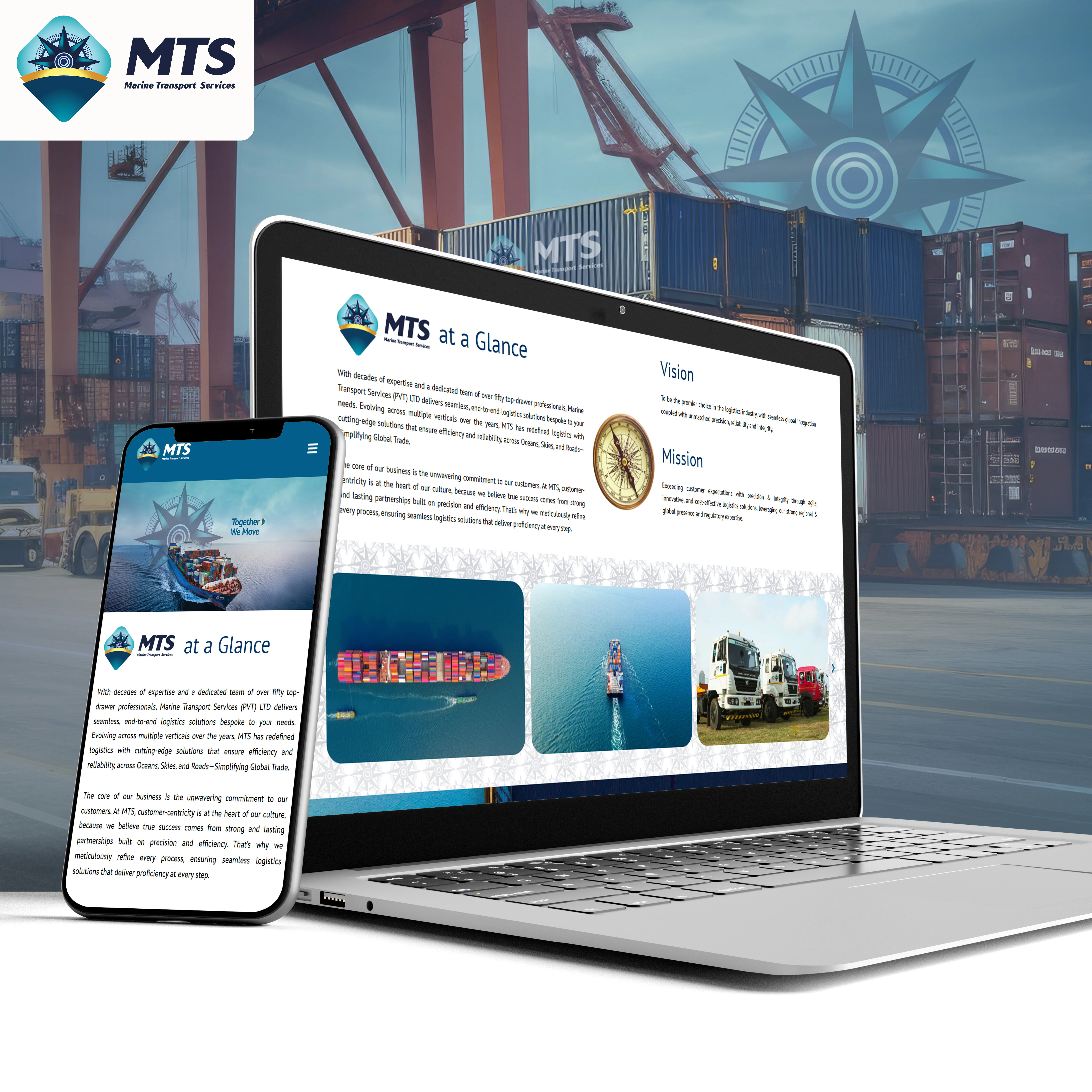 marine transport services website developed by Sahan Sandaruwan