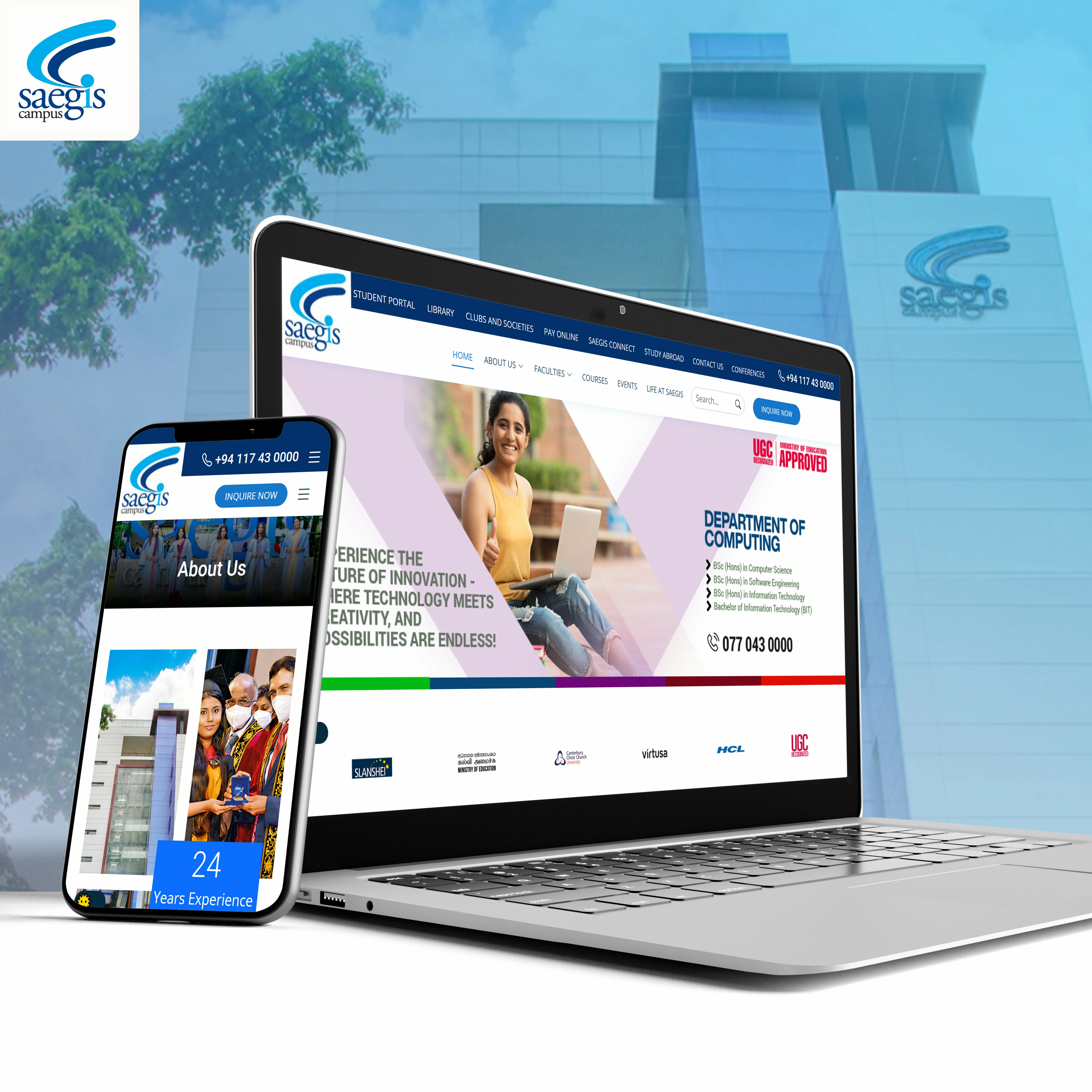 Saegis Campus website redevelopment project developed by Sahan Sandaruwan